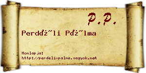 Perdéli Pálma névjegykártya